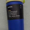 Owala Kids Flip Insulated Stainless-Steel Water Bottle with Straw and Locking Lid, 14-Ounce, Navy/Blue (Celestial Sphere)