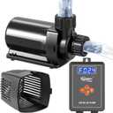 hygger 24V DC Adjustable Aquarium Water Pump & Wavemaker,30dB Quiet Return Pump,10-Speed Flow Control, Dry Run Anti-Block Protection for Freshwater Saltwater Ponds Fountains (28W, 800GPH/3000LPH)