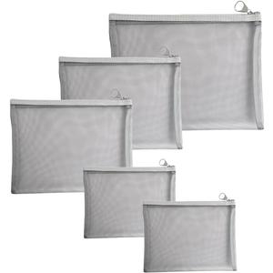 5PCS Purse Organizer Pouches for Inside Purse, Small Mesh Zipper Pouch Bags for Travel and Makeup Accessories (5Pcs Gray)