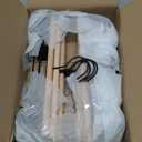 Nature Smile Beech Wooden Pants Skirt Hanger for Jeans Bottom Trousers with 2-Adjustable Black Matt Clips and Hook 10 Pack (Natural Wood+Black Metal) (13 inches 10pack)