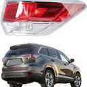 WFLNHB Right Side Outer Tail Light Assembly Replacement for Toyota Highlander 2014 2015 2016 Passenger Side Rear Tail Light Lamp 81550-0E100 TO2805120