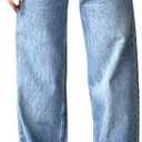 ZERMOM Women's Wide Leg Jeans Casual Stretch High Rise Baggy Loose Denim Pants XL