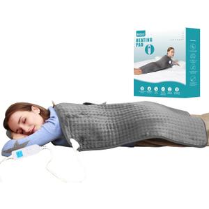 Ruqiji 17''x33'' XXXL King Size Heating Pad with 10 Temperature Settings, Pain Relief for Back/Neck/Shoulders/Menstrual Pain/Leg Cramp Christmas Gifts for Women Men Mom Dad (Dark Grey)