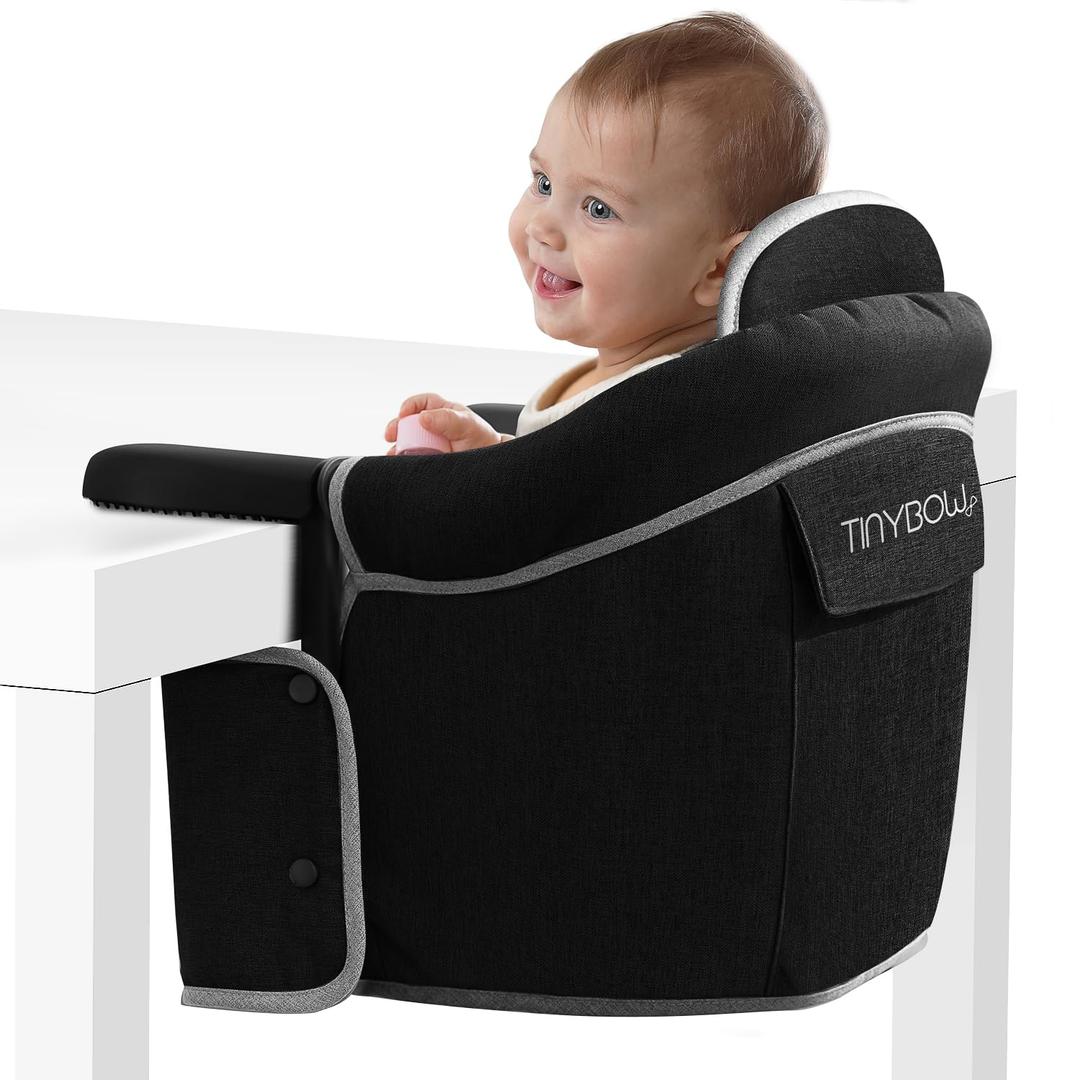 Hook On High Chair for Baby - Baby High Chair That Attaches to Table - Clip On High Chair for Table - Portable High Chair for Travel, Highchair for Baby Seat - Portable Baby Chair for Eating (Black)