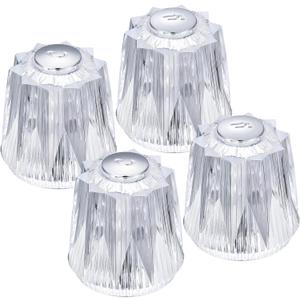 Kigley 4 Pcs Shower Faucets Handle Replacement Handles Shower Knob Replacement Compatible with Pfister Old Systems Bathtub, Clear (Novelty Style)