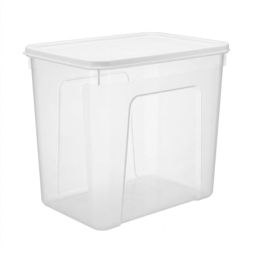 Clear Plastic Storage Tote Bin with Lid – Heavy-Duty Translucent Closet Organizer & Pantry Storage Container Box, Holds Up to 38 Lbs, Keep Fresh, 23" L x 16.5" W x 12.5" H 