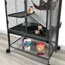 Deluxe Two Tiers Small Animal Critter Cage Tight 1/2-Inch Bar Spacing Water Bottle Food Bowl Feisty Ferret Hammock Chinchilla Rat Mice Squirrel Rabbit Sugar Glider Easy Clean Pull Out Grate Tray