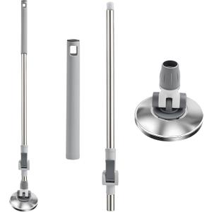 Spin Mop Replacement Handle 360 Rotation Adjustment 53.5-inch Telescopic Mop Replacement Pole Durable Stainless Steel Pad for Cleaning Various Household Surfaces