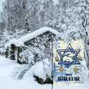 Hanukkah Garden Flag Six-Pointed Star Dove Dreidel Yard Flag 12x18 Inch Double Sided Small Chanukazh Mini Yard Outdoor Outside Holiday Party Decoration
