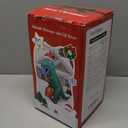 7 FT Christmas Inflatables Dinosaur Outdoor Yard Decoration, Christmas Blow Up Giant Dinosaur Holding Gift Boxes with Built-in Bright LED Lights for Xmas Holiday Garden Lawn Yard Party Decor