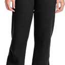 Hanes Women's Sweatpants, EcoSmart Fleece Pants, Pocketless Open-Bottom Sweatpant, Regular & Petite (Black, XXL)