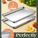 Baking Sheet Set of 2, Commercial Grade Stainless Steel Cookie Sheets for Baking, 18 x 13 Inch Thicker Large Baking Pans Oven Tray, Warp Resistant Nonstick Half Sheet Pan, Nontoxic & Heavy Duty