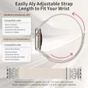 4 x Braided Stretchy Bands with Magnetic Clasp for Apple Watch Band 40mm 38mm 41mm 42mm 44mm 45mm 46mm 49mm, Bling Crown Designer Soft Nylon Sport Solo Loop for iWatch Series 10 9 8 7 6 5 4 3 Ultra 2 1 SE (HH-Starlight color)