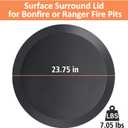 Fire Pit Surround Surface Lid for Solo Stove Bonfire and Ranger, for 19"-24" Propane Gas Fire Pit, Heavy Duty Cold-Rolled Steel FirePit Cover, 23.75" FirePit Lid Replacement Accessories