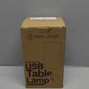 Yarra-Decor Bedside Table Lamp with USB Port - Touch Control for Bedroom Wood 3 Way Dimmable Nightstand Lamp with Round Flaxen Fabric Shade for Living Room, Dorm, Home Office (LED Bulb Included)