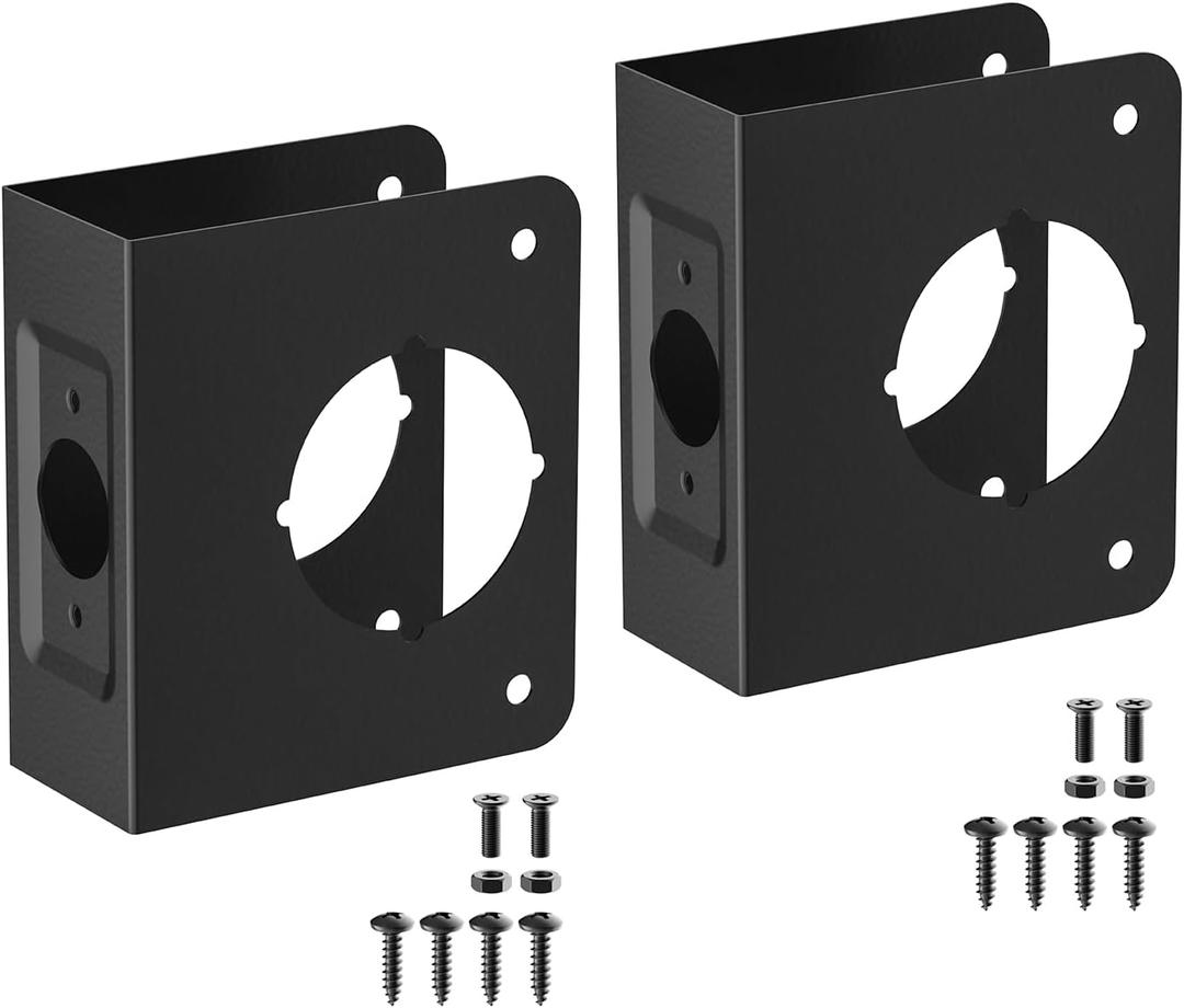 Black U 9553 Stainless Steel Lock and Door Reinforcement Plate for 1-3/4 in Thick Doors, Stainless Steel Finish for Reinforcing and Repairing Doors - 2 Pack
