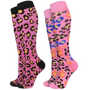 JMHACHY 2Packs Compression Socks for Women - 15-20 mmHg Graduated Support for Circulation, Knee High for Nurses, Athletes, Travel, Leopard Print, S/M