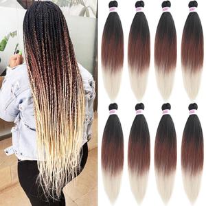 Brown Blonde Ombre Braiding Hair Pre Stretched Synthetic Color Hair Extensions for Braiding 26 Inch 8 Packs Prestretched Braiding Hair Hypoallergenic Soft Long Jumbo Crochet Braids Hair