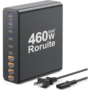 460W USB C Charger Block, 10-Port Charging Station GaN Fast Charger Block Type C & USB A Wall Charger, Dual 65W Laptop Multiport for iPhone, iPad, MacBook Pro/Air, Samsung Galaxy, Android (Grey) 460W USB C Charger Block, 10-Port Charging Station GaN Fast Charger Block Type C & USB A Wall Charger, Dual 65W Laptop Multiport for iPhone, iPad, MacBook Pro/Air, Samsung Galaxy, Android (Grey)