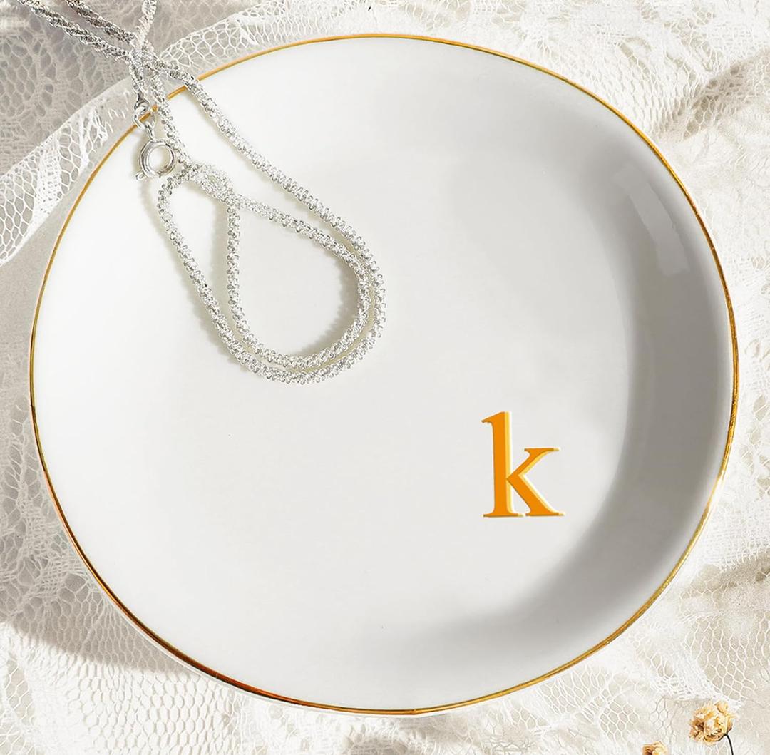 Ceramic Ring Tray Trinket Dish Jewelry Plate Tray Women Coworker Work Besties Gift Colleague Manager Supervisor Executive Assistant Birthday Farewell Leaving Retirement Christmas Holiday Appreciation