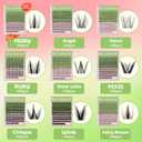 KEYYOU Venus Lash Clusters Kit Fairy Lash Extension Kit C Curl 120Pcs Eyelash Extension Wispy Natural Invisible Band with Waterproof DIY at Home(Venus-C-8-16MIX)