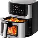 ASZ Air Fryer with Window Visible- 5 quart Compact- Digital Airfryer 5qt for 2-3 people - 5 qt for Office Dorm Room - 8 in 1 Bake Toast Broil Reheat - 1400W, 400 Kitchen Airfry Countertop Gift (5QT Stainless Steel with Window)