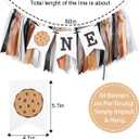 Cookie One High Chair Banner - First Birthday Party Decorations , Milk and Cookies Highchair Banner , Cookie Themed Cake Smash Party Decor , 1st Birthday Ribbon Banner