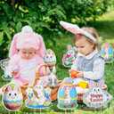 8 Pcs Easter Yard Decorations Outdoor,Easter Egg Decorations for Outside,Bunny Yard Sign with Stakes,Easters Party decor,Outdoor lawn decor Egg and bunny