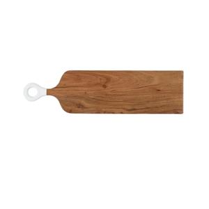 Santa Barbara Design Studio Acacia Wood Charcuterie Boards Cheese Board Cutting Board, 26" L x 7" W x .6" H, White Dip Handle