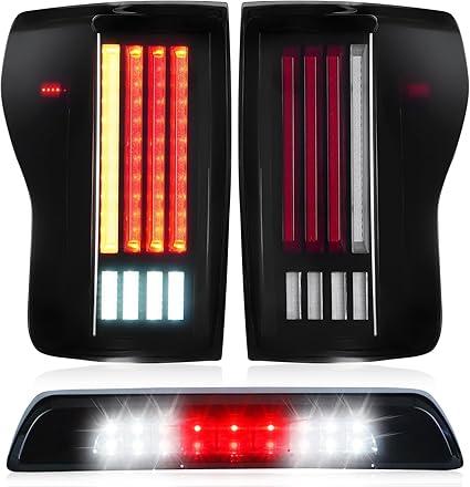 Tail Light + 3rd Brake Cargo Lamp for Toyota Tundra 2007 2008 2009 2010 2011 2012 2013, Third High Mount Stop Light Rear LED Taillight Assembly, 815600C090 815500C090
