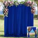 Royal Blue Backdrop Curtains for Party Stage Wedding Ceremony Light Filtering Curtains Photography Backdrop for Baby Showers Rod Pocket Home Sliding Door Decoration, 5ft x 7ft, 2 Panels