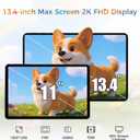 Android 16 Tablet,13.4 inch Large Tablet with Octa-Core Processor, 32GB RAM + 256GB ROM, 10000mAh Battery,1920x1200 IPS, 2.4/5Ghz Dual WiFi/5+8MP/GPS/Gemini AI/Widevine L1, Case Included