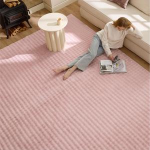 Bedsure 6x9 Bubble Fluffy Rug for Living Room Rug, Machine Washable, Pink
Soft Texture, Low-Pile, Pet Friendly, Non-Slip with 4 Grip Pads, Easy Care, Suitable for Bedroom, Kid Room, Teen Girls Room