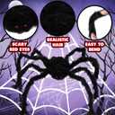ArtCreativity Giant Spider Halloween Decorations, Includes Two 24" Spiders and a 16.4' Spider Web, Outdoor Spider Web Decoration with 2 Giant Spiders, Outdoor Halloween Decorations for Haunted House