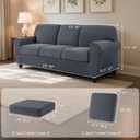 SUBRTEX 7 Pieces Stretch Sofa Slipcover Sets Couch Cover Sets Backrest Cushion Covers Furniture Protector Collection Set for Oversize Sofa Loveseat Chair Slip Covers(Large, Gray)