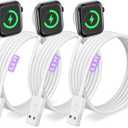 3Pack Upgraded for Apple Watch Charger Magnetic Fast Charging Cable [Portable] Magnetic Wireless Charging Compatible with iWatch Series Ultra/SE/11/10/9/8/7/6/5/4/-[3.3FT] White