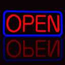 BritTech 21'' X 10'' NEW Ultra Bright LED 2025 Model Neon Open Sign - Remote Controlled - Get Your Business Seen Day or Night(21'' X 10'' Blue/Red)