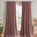 Stangh Mauve Velvet Curtains - Wild Rose Thermal Insulated Room Darkening Curtains 84 Inches Long For Bedroom, Super Soft Home Decor Drapes For Dressing/Theater Room, W52 X L84, 2 Panels
