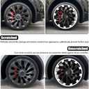 Wheel Rim Protect for Tesla Model Y 21" (2020-2024), Easy-Install Hubcaps Wheel Cover, Scratch-Resistant Car Tire Trim Rings, Stylish Design for Induction Wheels, Peal White 4Pcs Model Y Accessories, 2020-2024 Model Y 21in