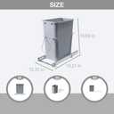 Single Pull-Out Trash Can, 35QT Under-Cabinet Kitchen Bin, Metal Frame, Grey, Fits Above 14 Opening Cabinets