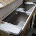 Mini Fridge Stand Coffee Bar Cabinet Station With Small Refrigerator Insert Storage Space, Shelf Organizer For Dorm Microwave To Sit On, Grey Baker Rack With Power Outlet, Big Table To Go Over Fridge (15.7"D x 40.5"W x 48.8"H)