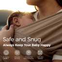 Momcozy Baby Wrap Carrier - Easy to Wear Infant Carrier Slings, Lightweight Hands Free Baby Sling, Adjustable Baby Wraps Carrier for Newborn to Toddler 8-35 lbs, Baby Travel Gear, Light Curry