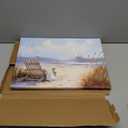 Peaceful Blue Sailboat Seascape Ocean Pictures Wall Decor Framed Coastal Landscape Beach Scene Wall Art Canvas Prints Sea Posters Beachy Scenery Artwork for Living Room Bedroom Bathroom (12"x16")