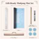 American Mahjong Mat Gift Set - 33" × 33" Non-Slip Blue Mahjong Mat