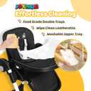 JOYMOR Foldable Baby High Chair, 4 in 1 Convertible Highchair for Eating, Height Adjustble and Multiple Seat Position, Compact Foldable Design for Easy Storage (Black)