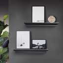 AHDECOR Black Floating Shelves, Modern Wall-Mounted Shelves for Home Decor and Storage in Bedroom, Kitchen, Livingroom and Office, Set of 2