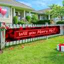 Will You Marry Me Banner 118 x 20 Inch Proposal Theme Wall Backdrop for Home Party Porch Fence Event Romantic Celebration Decor Indoor Outdoor Background Holiday Event Banner