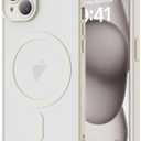 Compatible with iPhone 15 Plus Case 6.7" [Compatible with Mag-Safe][Full Camera Protection] Magnetic Matte Translucent Phone Case for iPhone 15 Plus,White