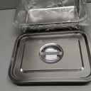 4 Inch Deep Lasagna Pan with Lid, 2 Pack 7.4QT Stainless Steel Baking Pan with Lid, Roasting Pans with Lid, Rectangle Baking Sheet for Oven