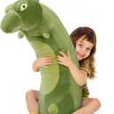 Tezituor Giant Alligator Stuffed Animal, 39.5 Inches Green Alligator Plush Long Body Pillow Stuffed Crocodile Soft Toy Cuddly Throw Pillow Birthday for Kids